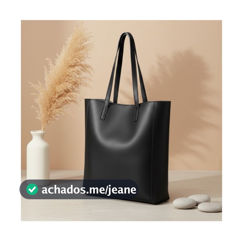 Bolsa Tote Feminina Grande em Couro Vegano para Trabalho, Notebook e dia a dia