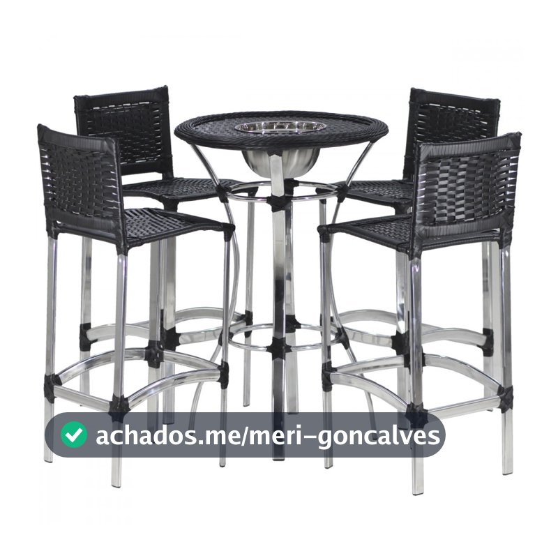 Conjunto de 4 Banquetas Madri e Bistrô com Balde em Alumínio Trama