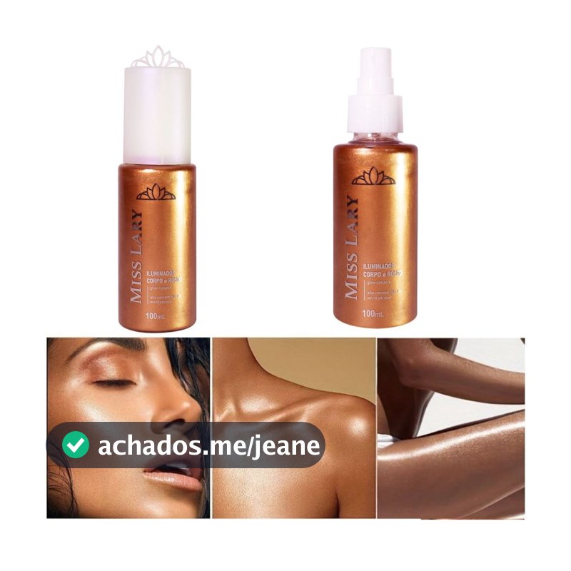 Spray Iluminador Corpo e Rosto - Miss Lary bronzeador