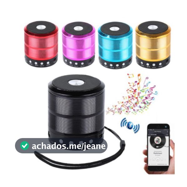 mini Caixinha de Som Ws-887 Bluetooth Portátil Usb Mp3 P2 Sd Rádio Fm Várias cores