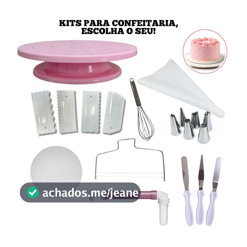 Kits Confeitaria Profissional Bailarina Giratória Raspador Espátula Saco de Confeitar Diversos Kits