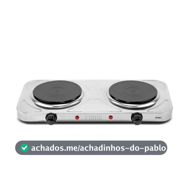 Fogão Elétrico Fama FFG01 Inox 2 Bocas 2000W