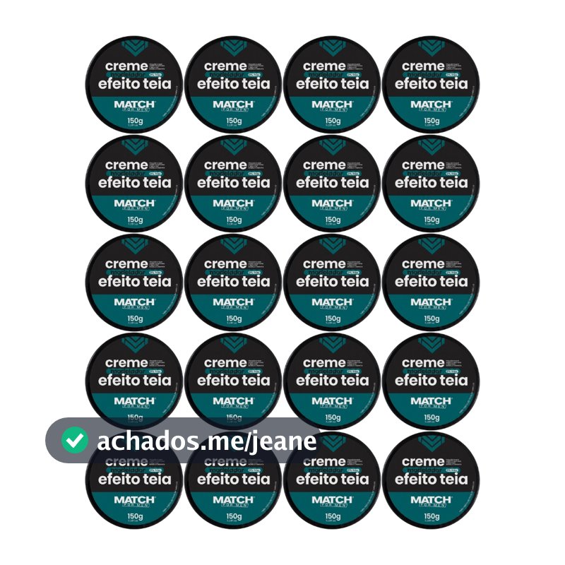 Kit 20 Pomada Efeito Teia 150g Match Fixação Suave Brilho Natural