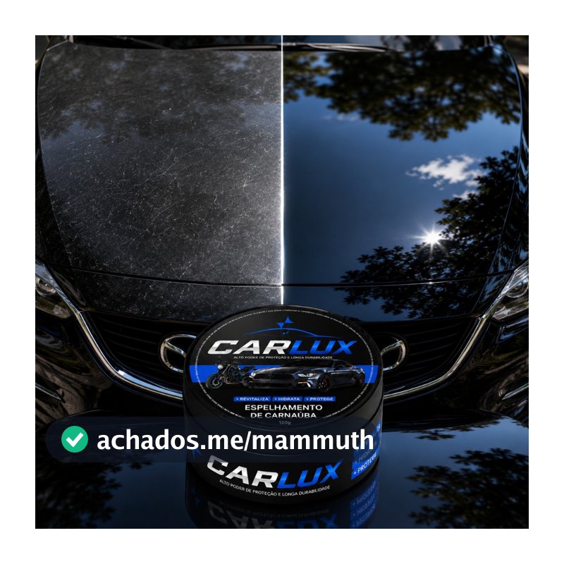 Cera Carnaúba Automotiva Pintura Queimada Revitalizadora 120g Polimento Brilho Profundo Toque Liso Repelência à Água