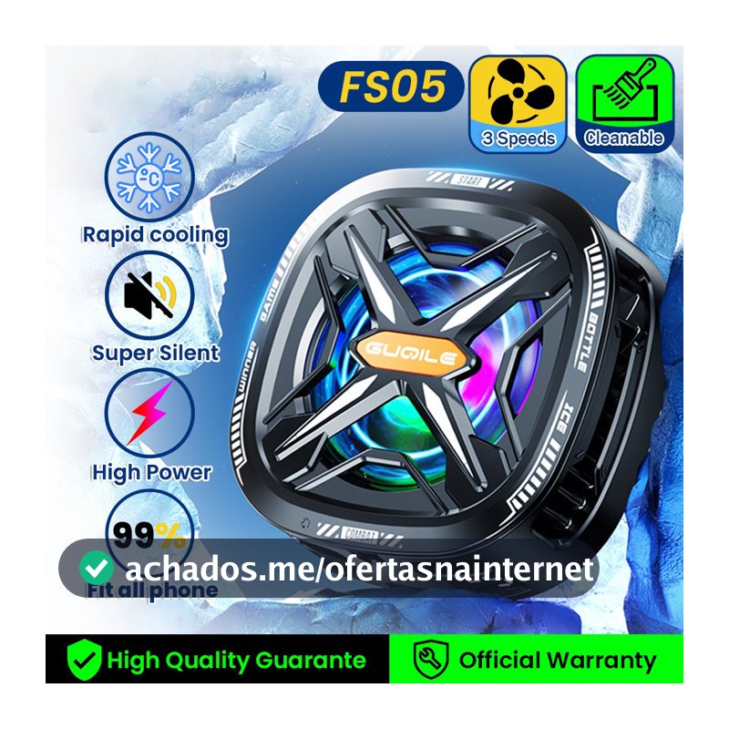 FS05 Pro Black Shark Magnetic Cell Phone Cooler , Ventilador De Telefone RGB Portátil Móvel Leve
