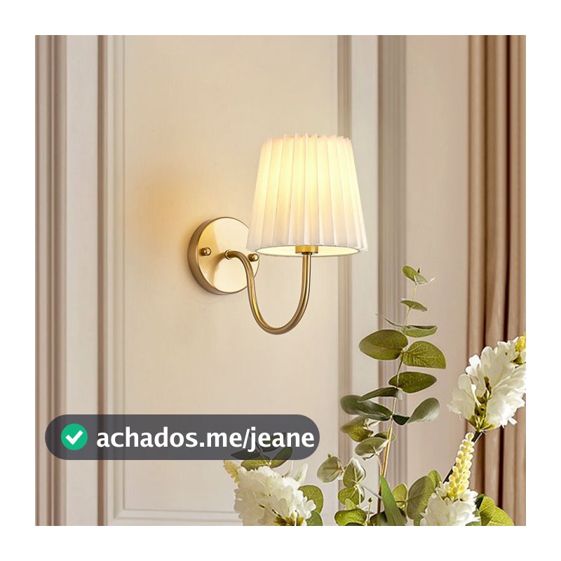 Lampu Dinding Abajur Retrô De Tecido Luminária De Parede Dobras Arandela Interna Sala Arte Em Ferro LED Quarto