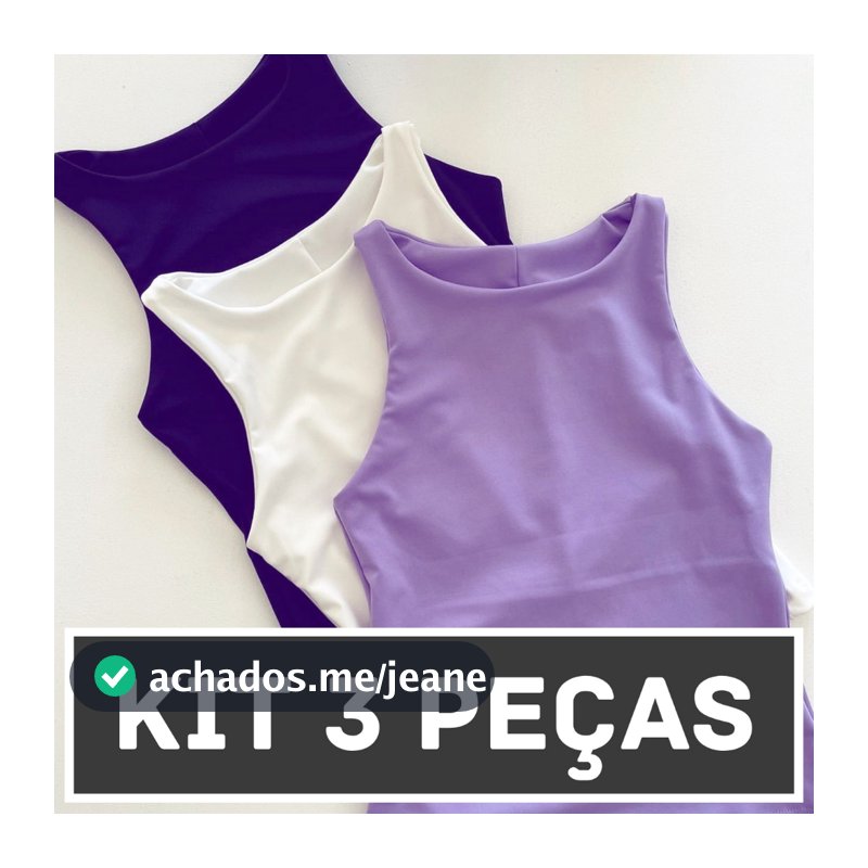 KIT 03 Blusas Femininas Regata Básica Com Forro