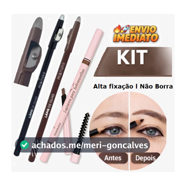 Kit Lápis Olho e Sobrancelha Preto, Marrom e Universal | 2 ou 3 Unidades | Mais Vendido | Envio Imediato