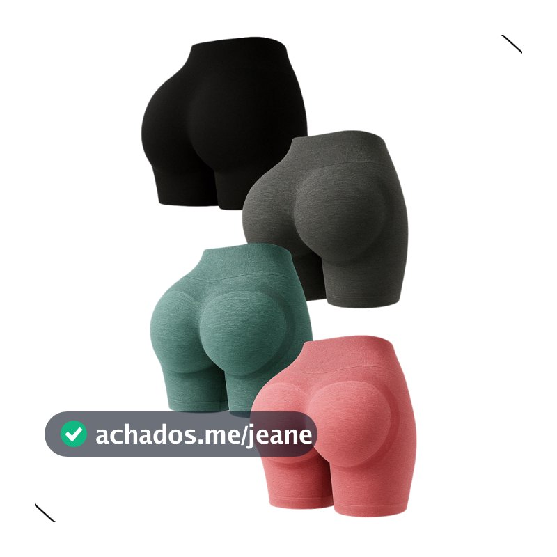 Kit 4 Shorts Levanta Bumbum Feminino Academia Yoga Fitness