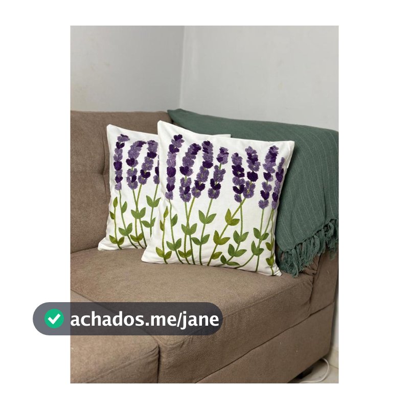 Kit 2 Capa de Almofada Bordada 45x45 Algodão Cru 100% – Decoração Artesanal Sofisticada