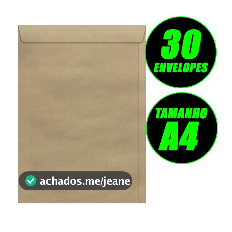 30 Unidade de Envelope Para Documento A4 Kraft Pardo 22,9x32,4cm A3 31x41