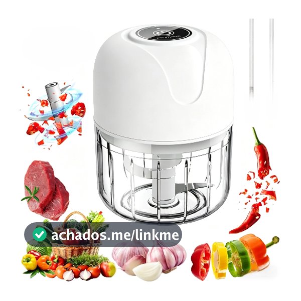 Mini Processador Triturador Sem Fio Elétrico 250ML De Alimentos Para Legumes Alho Gengibre