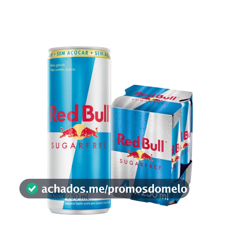 Kit com 4 Energético Red Bull Sugar Free 250ml