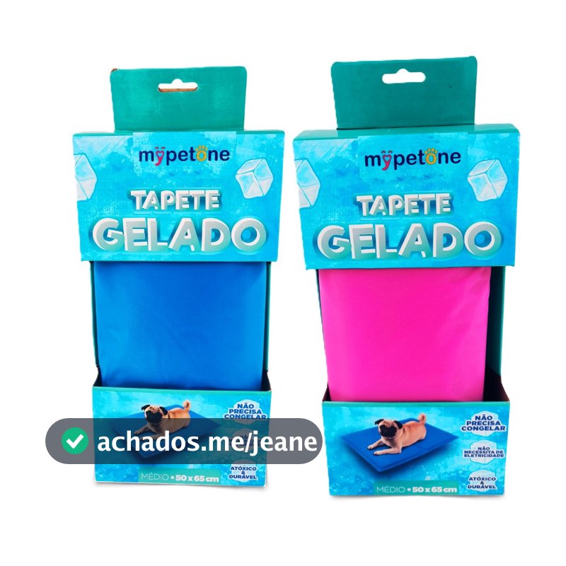 Kit 2 Tapete Gelado Médio Mypetone 65x50 para Cães - Rosa e Azul