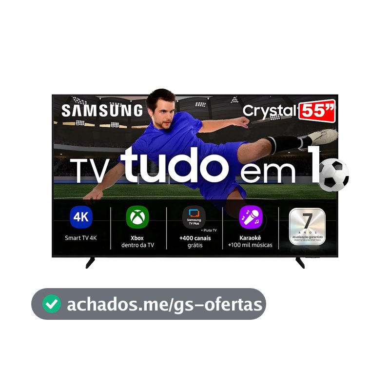 Smart Tv Samsung 55" Crystal LED UHD 4k Tizen HDR 130W