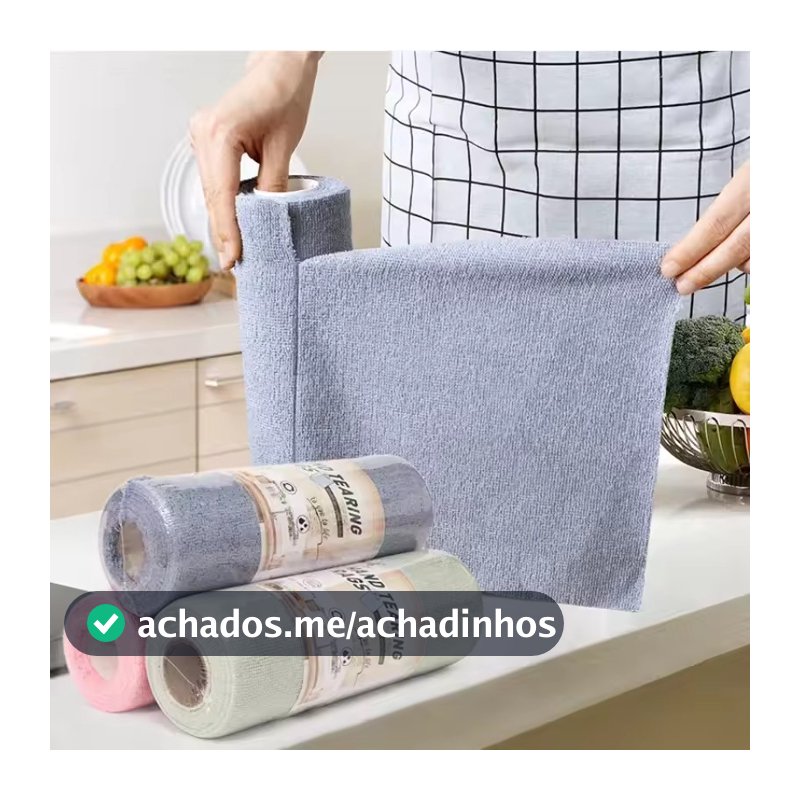 Rolo Pano De Microfibra 20 Peças Destacável Toalha Limpeza Reutilizável Lavar Louça Multiuso Utensílios Cozinha