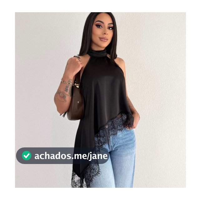 Blusa Feminina Gola Alta Assimétrica  Frente Única Com Renda Bata sofisticada Elegante Tendência Inverno