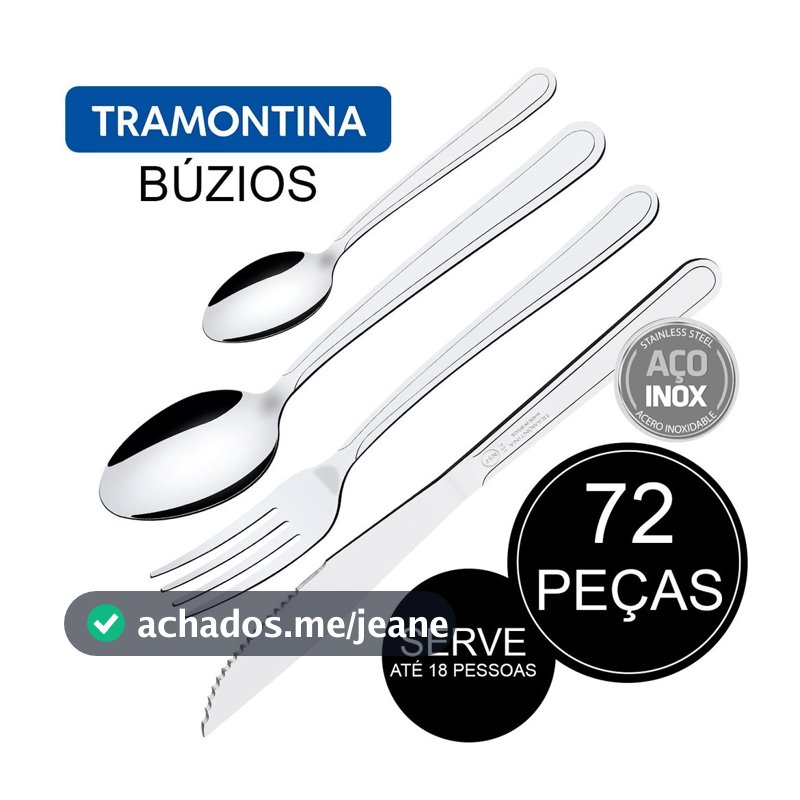 Faqueiro Inox Tramontina Búzios 72 Peças