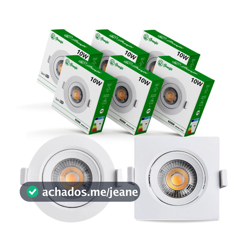 KIT 10-20 Luminária Spot Led 10w Embutir - Direcionável Branco Frio 6500K Quente 3000K4000K UNIFY