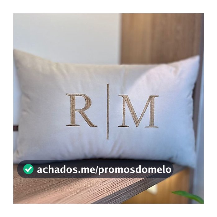 Almofada Baguete Personalizada INICIAL | INICIAL Casal Bordada (01 UNIDADE) 50x30 Com Enchimento Cama Posta