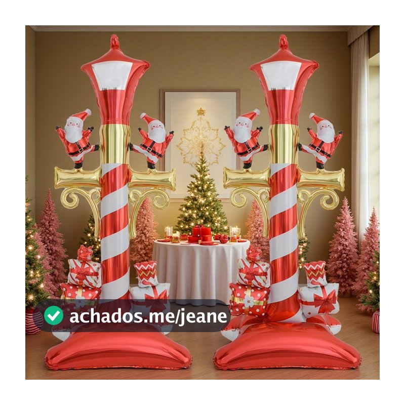2 peças de luzes de Natal com balões de folha em formato de Papai Noel, balões infláveis auto-selantes de alta qualidade