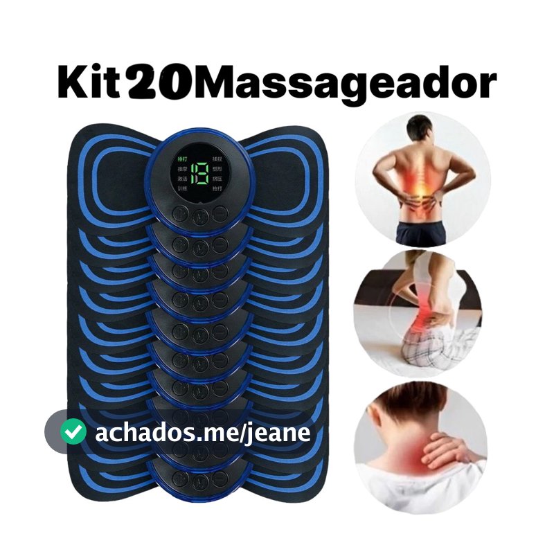 kit 20 Mini Massageador Elétrico Portátil Cervical EMS Alivia Dores Corpo Pescoço