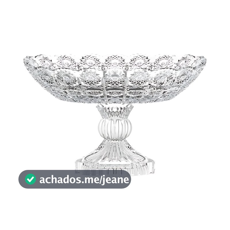 Centro Mesa Fruteira Saladeira Decorativo Redondo Boleira Com Pé Vidro 30cm