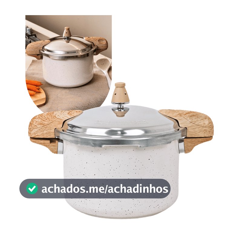 Panela de Pressão Brinox 5,4L Pressure Ceramic Life Indução Cor Vanilla