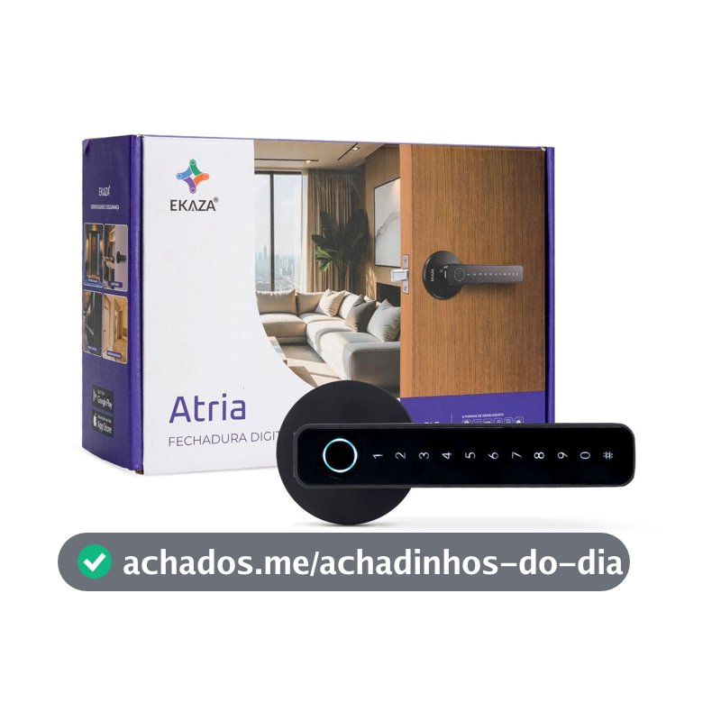 Fechadura Digital Biométrica Inteligente Atria Bluetooth com Senha e App