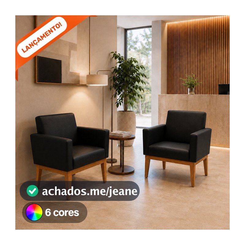 Kit 2 Poltronas Decorativa Para Sala Nina Base Reforçada Corino Aninha Poltronas