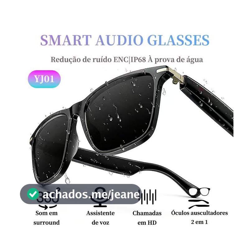 Óculos musica bluetooth antirruido esporte Inteligentes YJ-01  Ip68 2026 oculos de Sol e sem grau