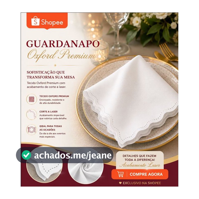 Guardanapos de Tecido Oxford Kit com 10 33x33cm Corte Laser, Mesa Posta,Reutilizável, Cores Variadas