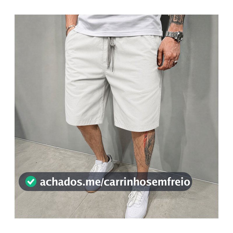 Bermuda Sarja Masculina Shorts Casual Premium Alta Qualidade Confortável Moda Verão Streetwear Tendência Bolso Funcional