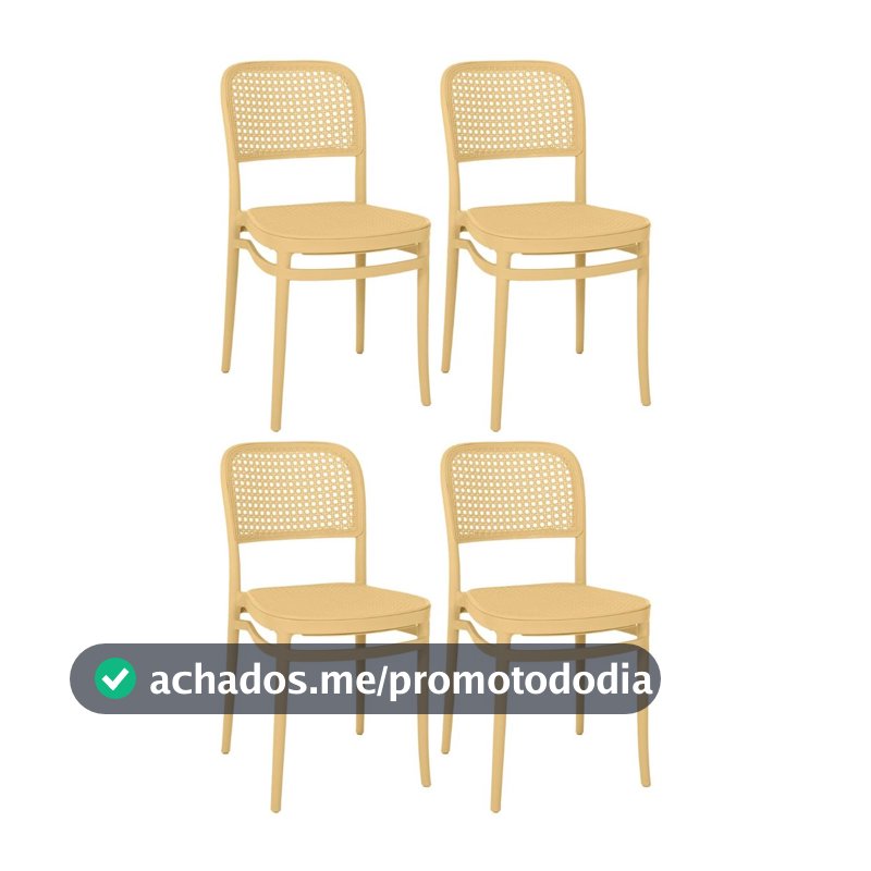 Kit 4 Cadeiras de Jantar Roma para Sala e Cozinha