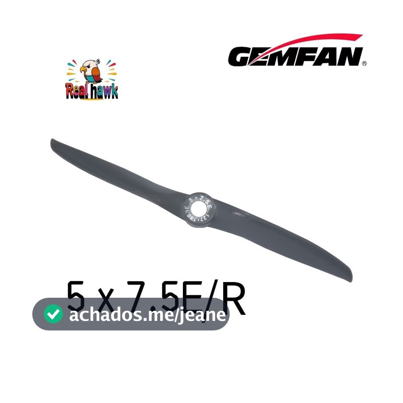Hélice GEMFAN VORTEX 5x7.5 Nylon Fibra de Vidro - 4 Peças CW/CCW Alto Desempenho para ASA FIXA RC Mais Eficiente que APC