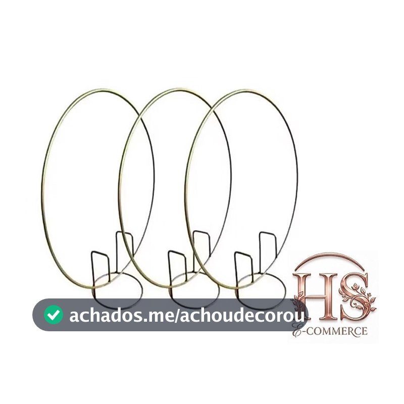 Kit 3 Mini Arco de Mesa para Festa Redondo 50cm Dourado