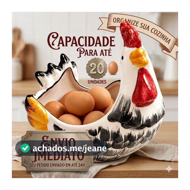 Galinha caipira cerâmica porta ovos decoração para sua cozinha ENVIO RAPIDO.