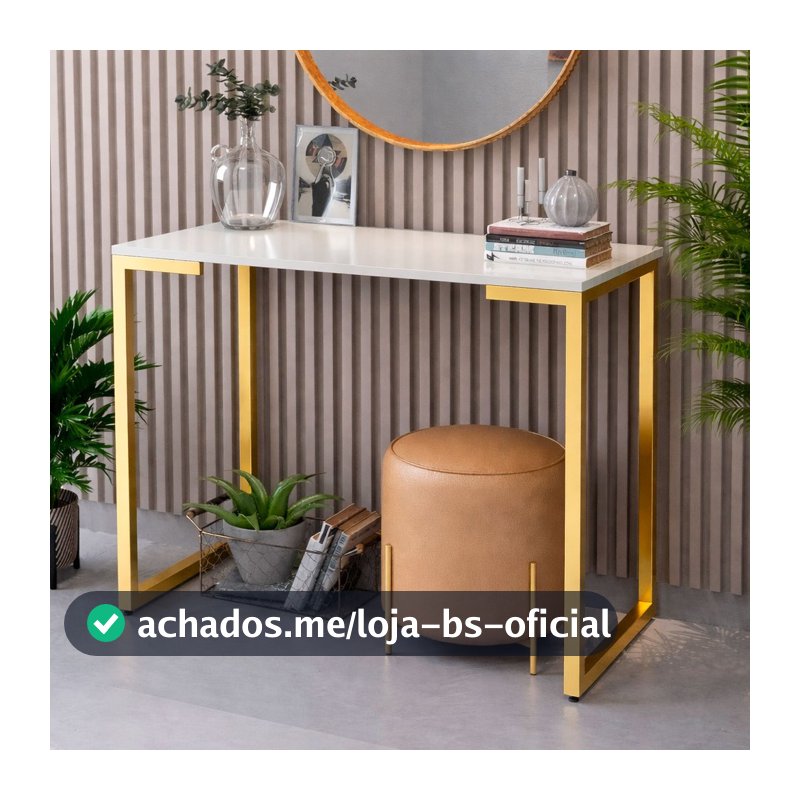 Aparador de Sala Industrial Mesa Lateral MDF Pé Metálico