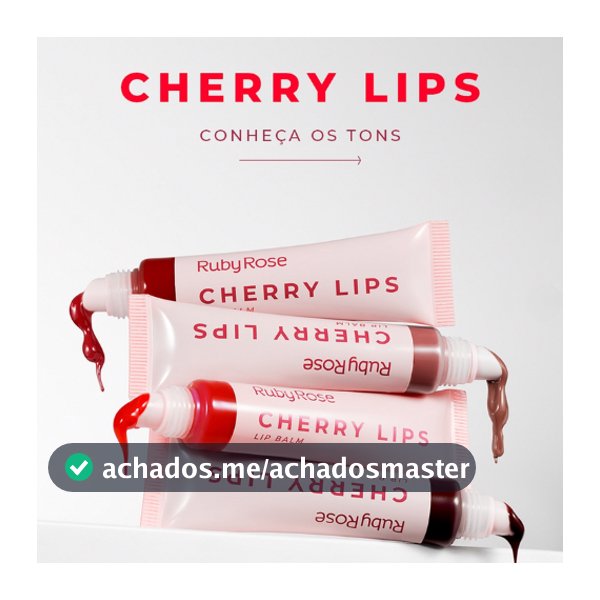 Lip Balm Gloss Labial Cherry Lips Ruby Rose Linha Rosa Hidratante Labial Brilho