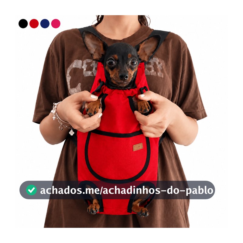 Mochila Bolsa Canguru Luxo Frontal para Transporte Passeio Pet Cachorro Gato P ao GG Confortável