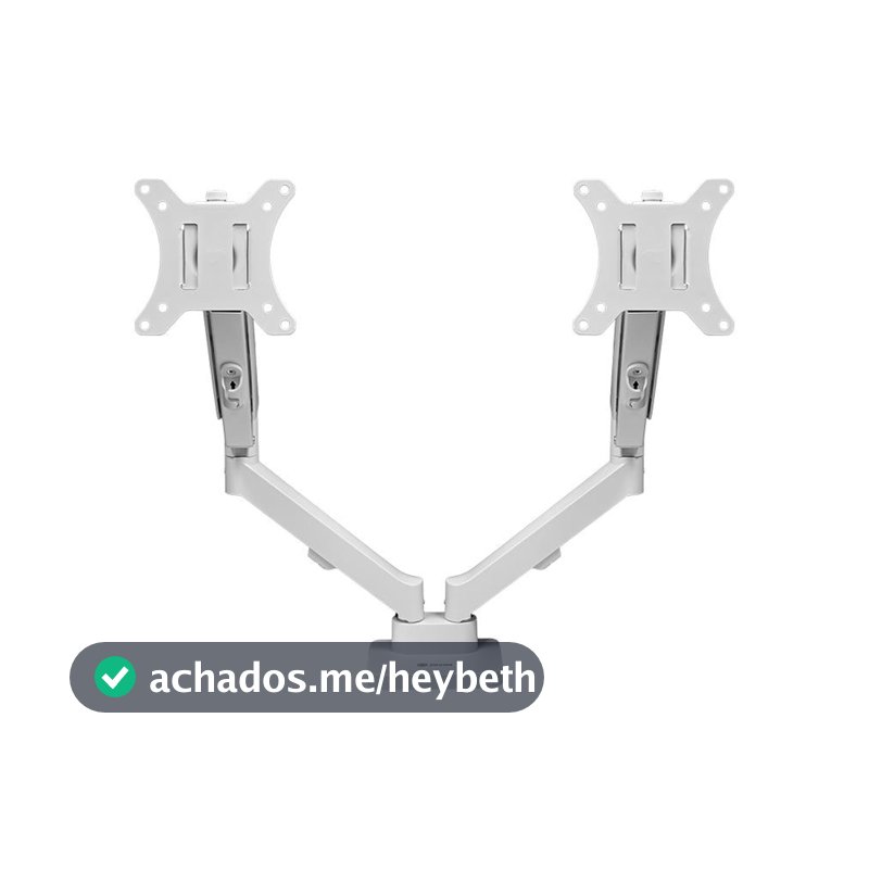 Suporte Articulado Para 2 Monitores 13 a 32 Pistão a Gás Zinnia Nimbo 210 Branco