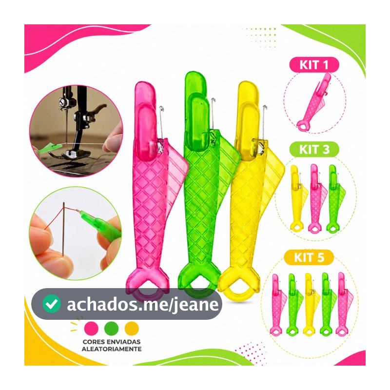 Passador de linha Enfiador de Linha na Agulha Maquinas Costuras Agulhas De Mãos Facil Rapido Ágil