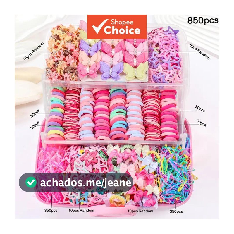 786pcs Crianças Meninas Acessórios De Cabelo Conjunto Multicolorido Sem Costura Laços Grampos Elásticos