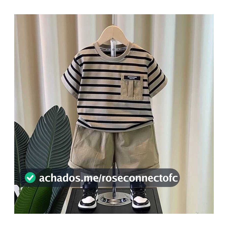 Conjuntos De Roupas Infantis Verão Mangas Curtas Terno Algodão De Bebê Menino Roupa Agradávelmente Legal Topo + shorts