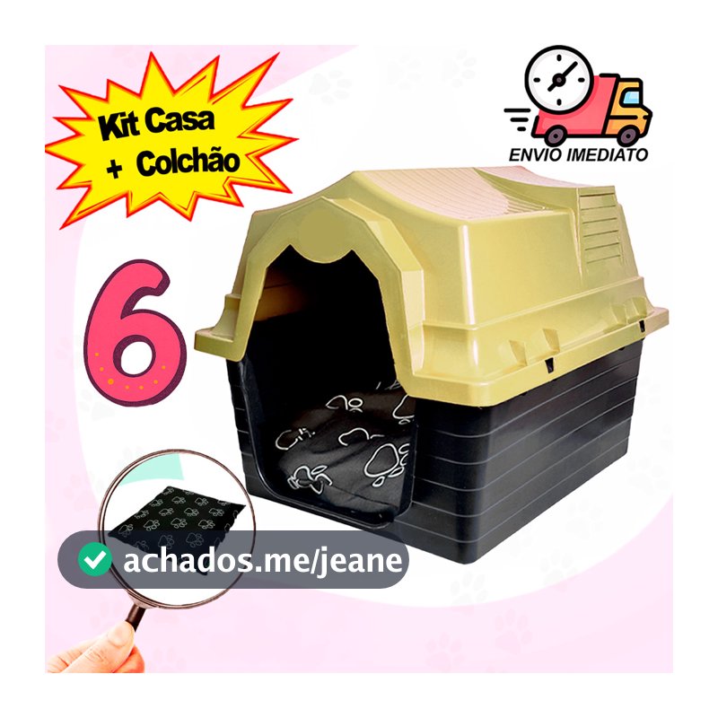 Casinha de Cachorro Grande e Medio Porte N6 Desmontável Casa Plastica com Proteção UV Resistente