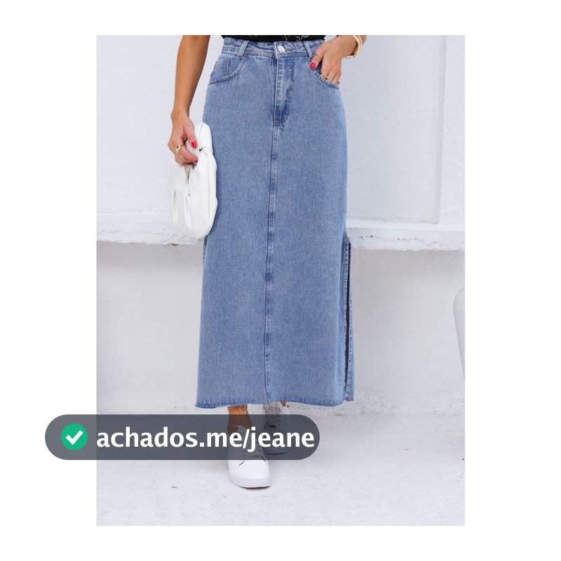 Saia longa jeans moderna, casual e versátil com fenda nas duas laterais, sem barra , comprimento 92 cm,tamanho 36-46