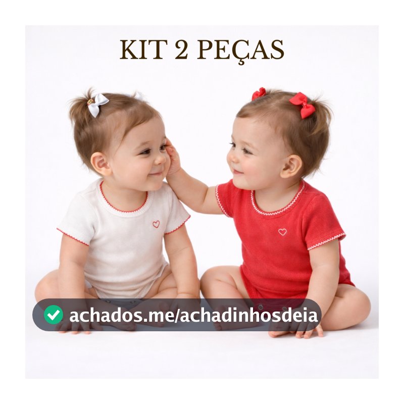 Kit 2 Peças Body Bebê Menina Picueta Bordado Ribana Canelada