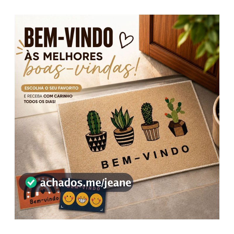 Tapete De Porta Bem Vindo Capacho 40cm X 55cm Estampado Decorativo