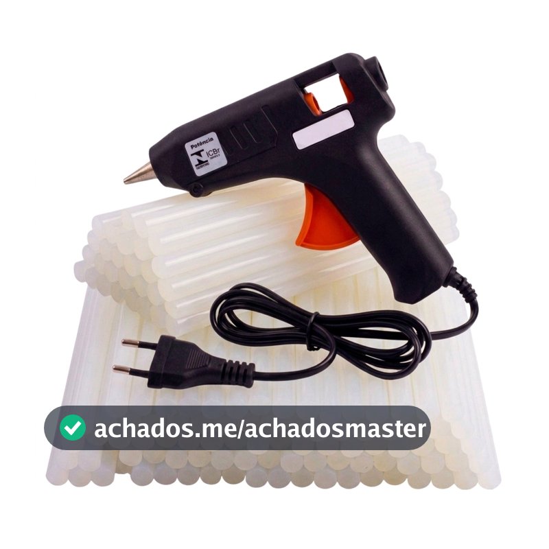 Pistola Bivolt Cola Quente 110V 220V Profissional Revólver Artesanato Escolar Escritório Multiuso