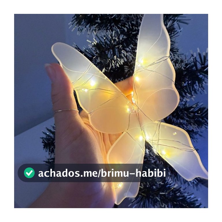 Decoração De Natal Enfeite Borboleta Acrílico Com Fio De LED Enfeite 17cm e 35cm